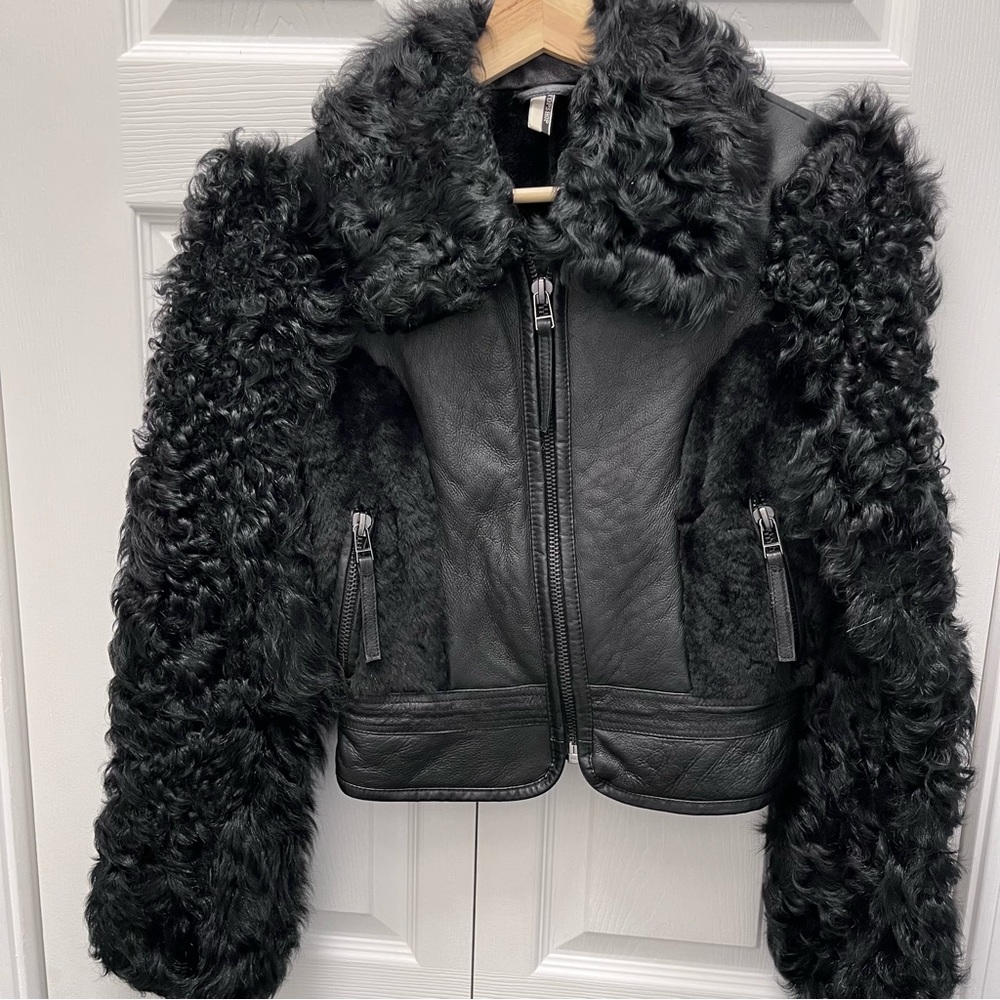 Vintage Topshop Sheepskin Cropped Coat